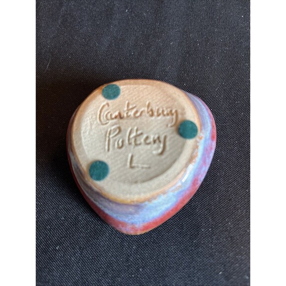 Vintage Canterbury Pottery Miniature Heart Shape Trinket Bowl - Picture 6 of 9